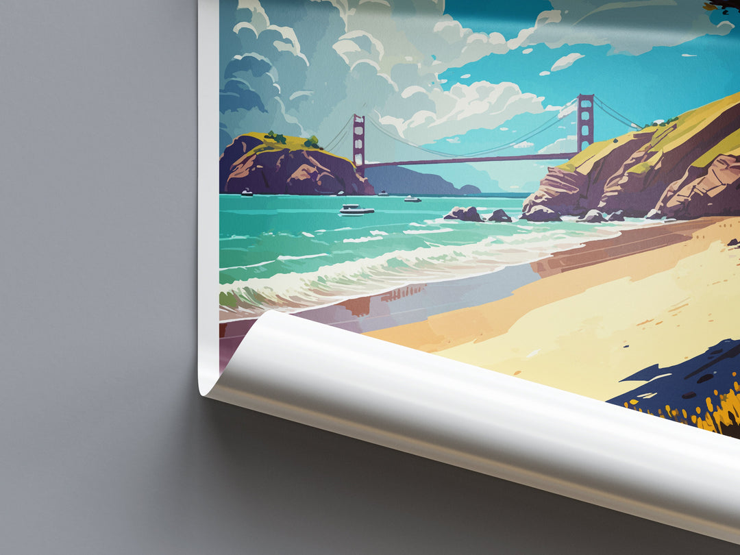 Baker Beach Travel Print Wall Art Baker Beach Wall Hanging Home Décor Baker Beach Gift Art Lovers California Art Lover Gift California