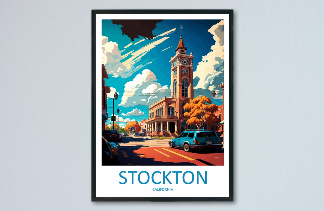 Stockton Travel Print Wall Art Stockton Wall Hanging Home Décor Stockton Gift Art Lovers California Art Lover Gift California Art