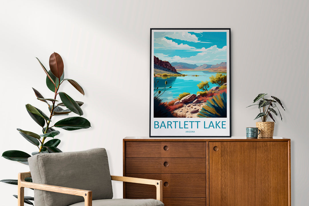 Bartlett Lake Travel Print Wall Art Bartlett Lake Wall Hanging Home Décor Bartlett Lake Gift Art Lovers Arizona Art Lover Gift Arizona Print