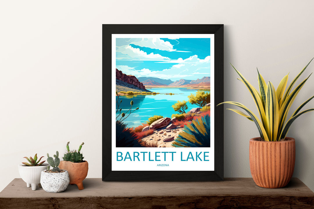 Bartlett Lake Travel Print Wall Art Bartlett Lake Wall Hanging Home Décor Bartlett Lake Gift Art Lovers Arizona Art Lover Gift Arizona Print
