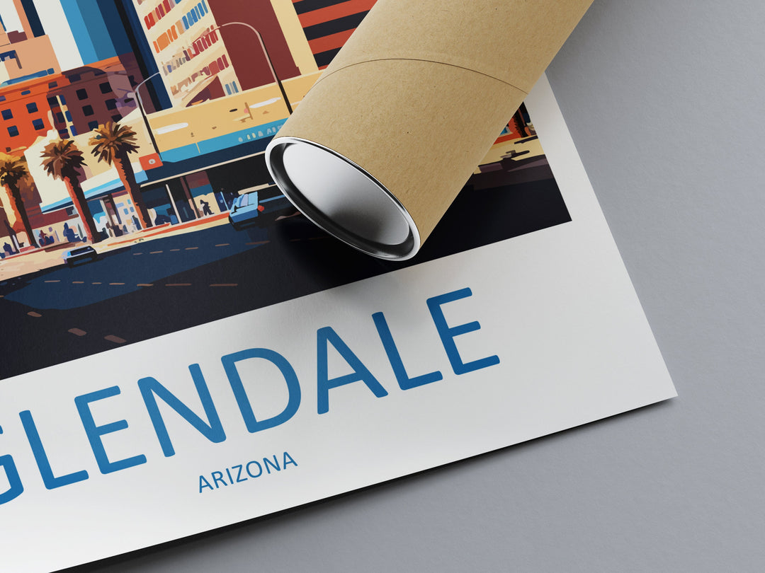 Glendale Travel Print Wall Art Glendale Wall Hanging Home Décor Glendale Gift Art Lovers Arizona Art Lover Gift Arizona Travel Print