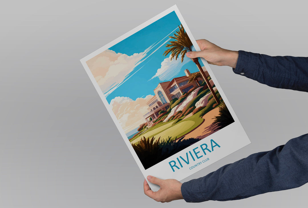 Riviera Country Club Travel Print Wall Art Riviera Country Club Wall Hanging Home Décor Riviera Country Club Gift Art Lovers Golf Art
