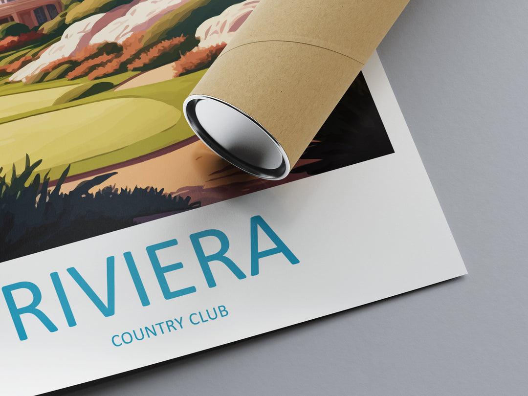 Riviera Country Club Travel Print Wall Art Riviera Country Club Wall Hanging Home Décor Riviera Country Club Gift Art Lovers Golf Art