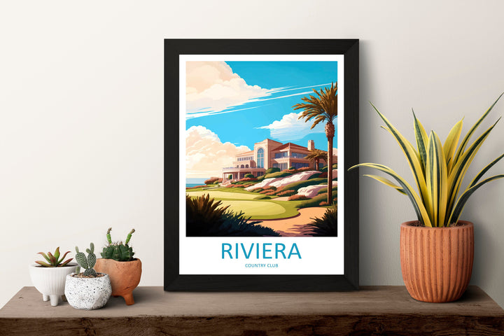 Riviera Country Club Travel Print Wall Art Riviera Country Club Wall Hanging Home Décor Riviera Country Club Gift Art Lovers Golf Art
