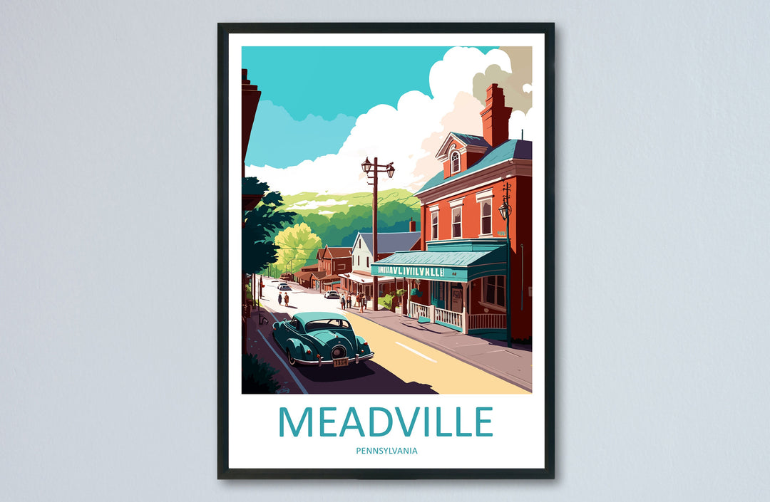 Meadville Travel Print Wall Art Meadville Wall Hanging Home Décor Meadville Gift Art Lovers Pennsylvania Art Lover Travel Poster