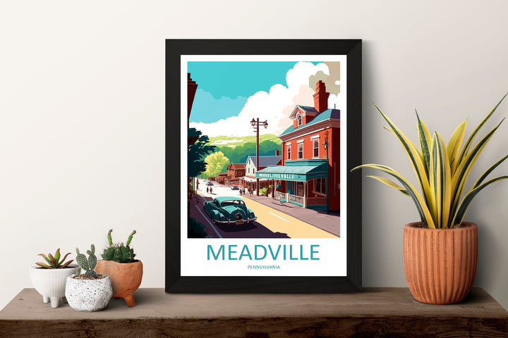 Meadville Travel Print Wall Art Meadville Wall Hanging Home Décor Meadville Gift Art Lovers Pennsylvania Art Lover Travel Poster