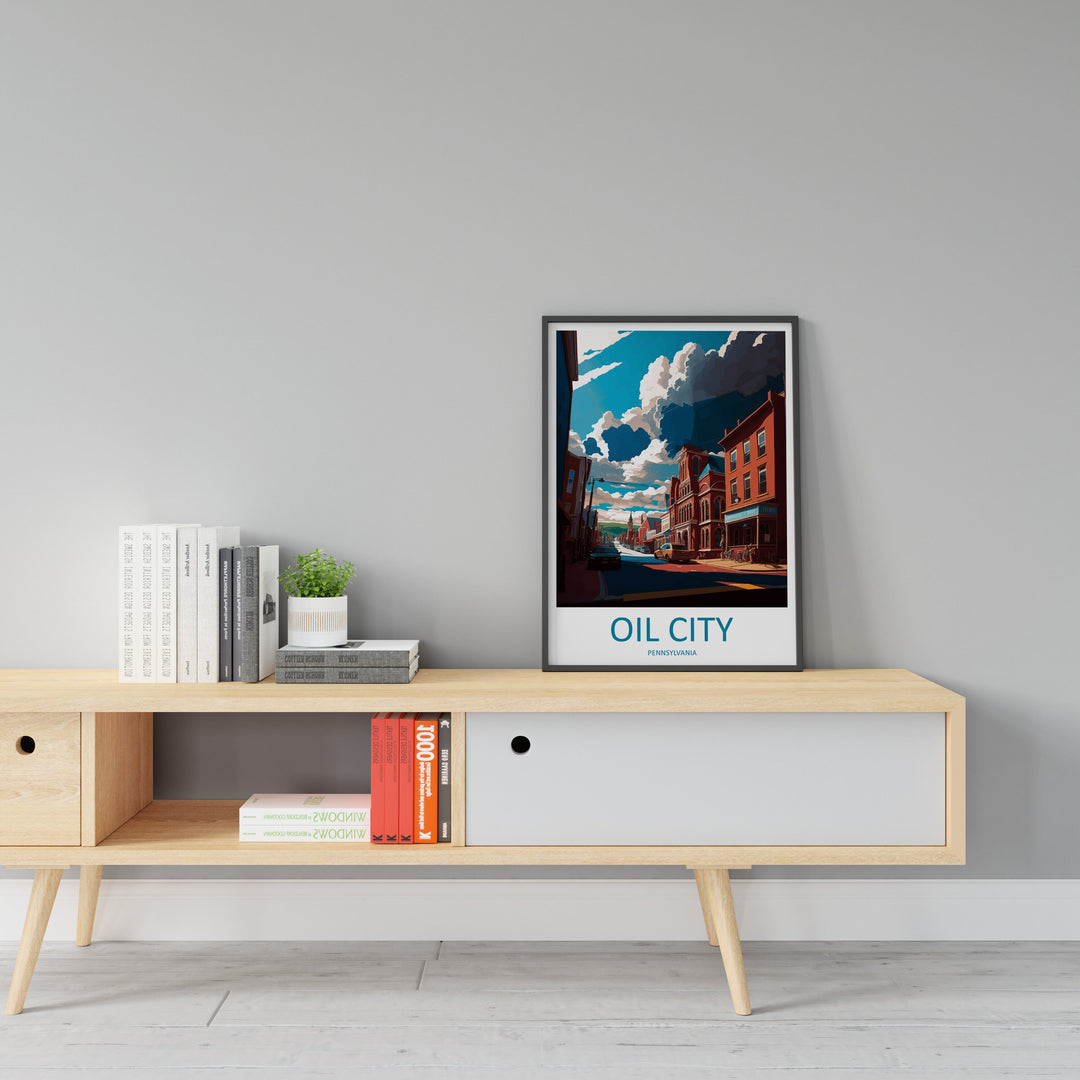 Oil City Travel Print Wall Art Oil City Wall Hanging Home Décor Oil City Gift Art Lovers Pennsylvania Art Lover Travel Poster