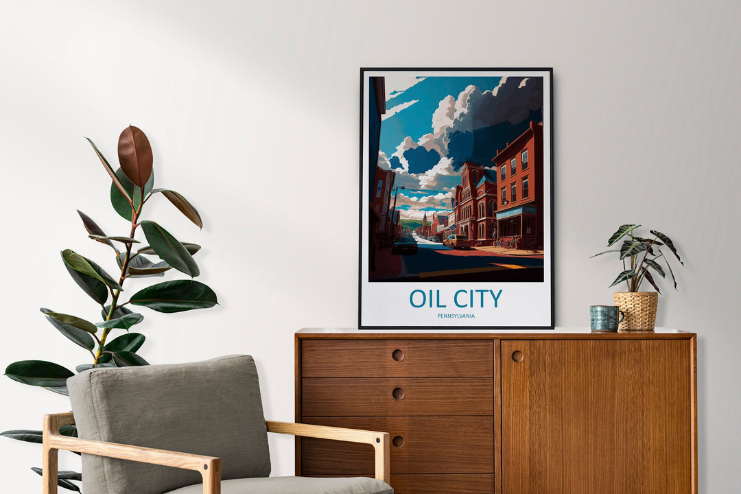 Oil City Travel Print Wall Art Oil City Wall Hanging Home Décor Oil City Gift Art Lovers Pennsylvania Art Lover Travel Poster