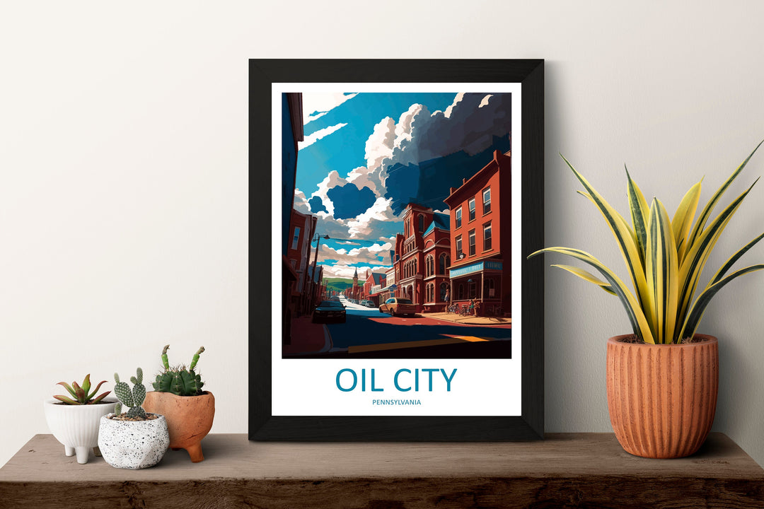 Oil City Travel Print Wall Art Oil City Wall Hanging Home Décor Oil City Gift Art Lovers Pennsylvania Art Lover Travel Poster