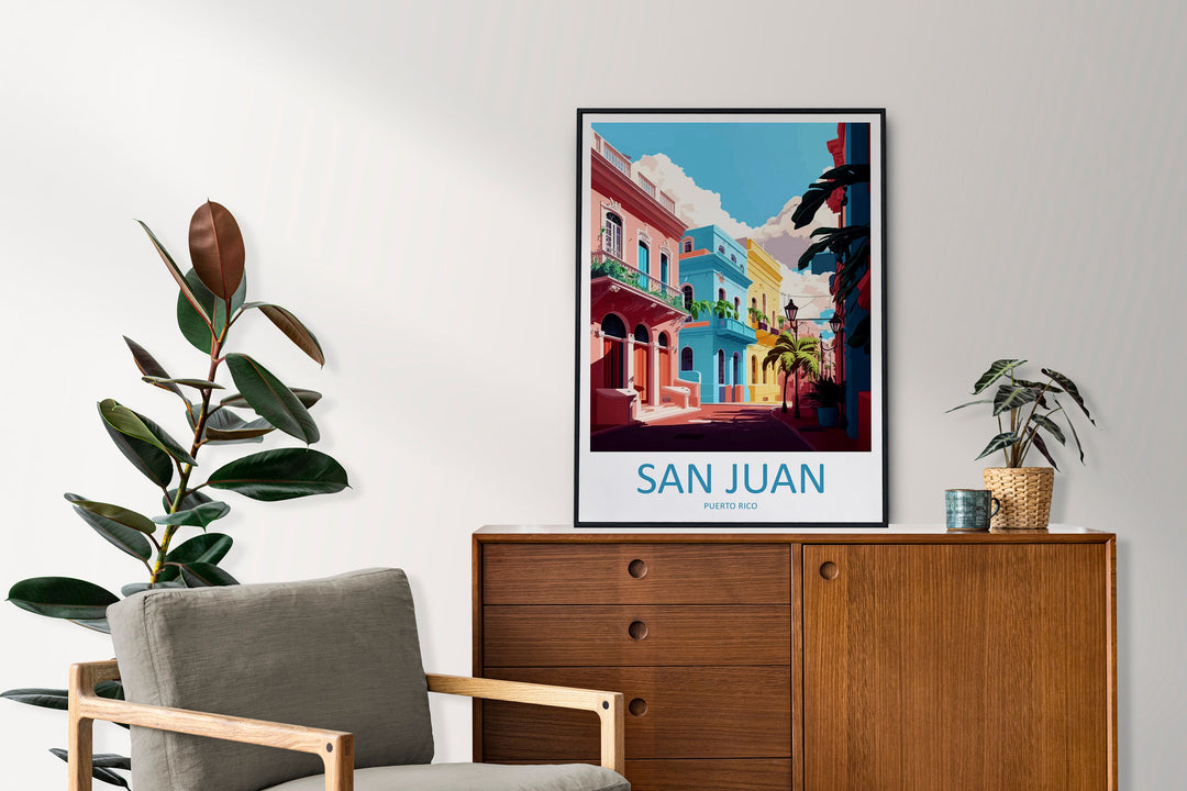 San Juan Travel Print Wall Art San Juan Wall Hanging Home Décor San Juan Gift Art Lovers Wall Art Caribbean Travel Print Poster