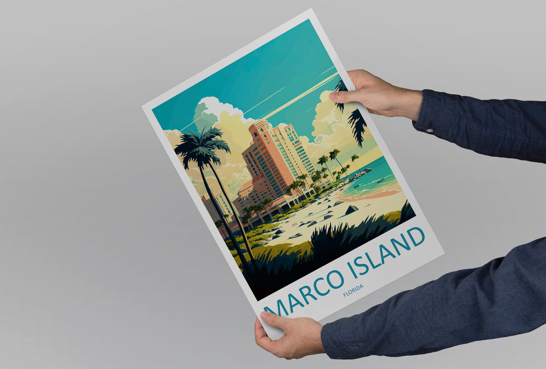 Marco Island Travel Print Wall Art Marco Island Wall Hanging Home Décor Marco Island Gift Art Lovers Florida Art Lover Gift Florida Print