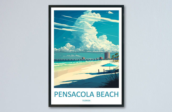 Pensacola Beach Travel Print Wall Art Pensacola Beach Wall Hanging Home Décor Pensacola Beach Gift Art Lovers Florida Art Lover Gift