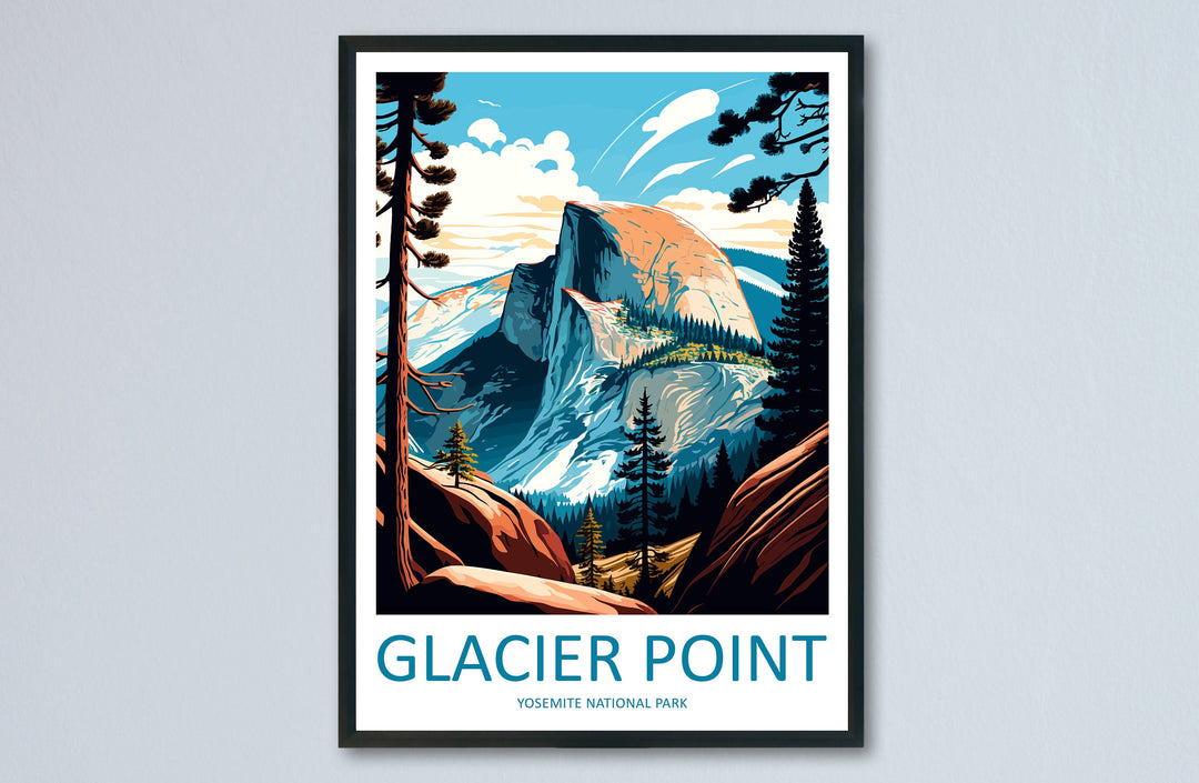 Yosemite Glacier Point Travel Print Wall Art Yosemite Glacier Point Wall Hanging Home Décor Glacier Point Gift Art Lovers California Art