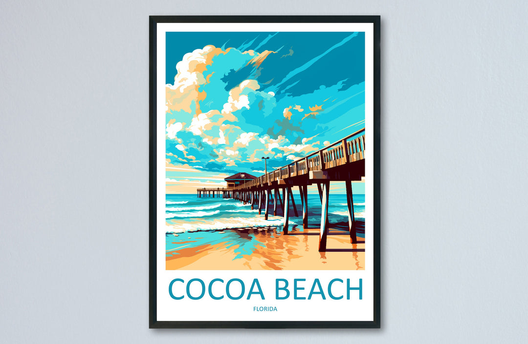 Cocoa Beach Travel Print Wall Art Cocoa Beach Wall Hanging Home Décor Cocoa Beach Gift Art Lovers Florida Art Lover Gift