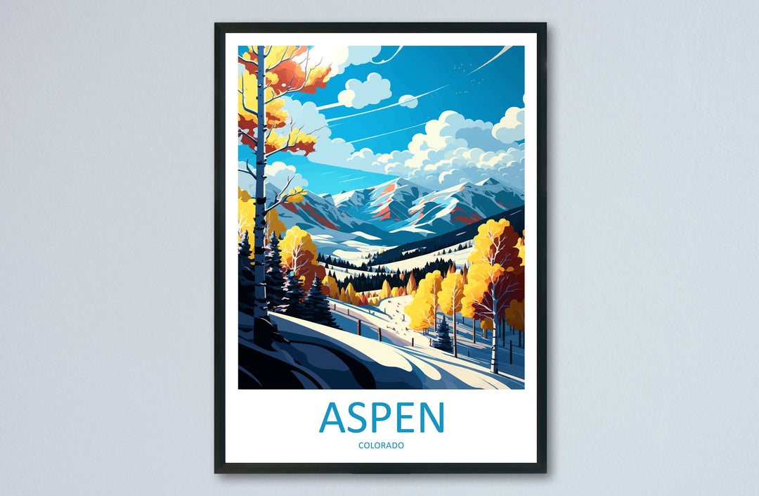 Aspen Ski Resort Travel Print Wall Art Aspen Ski Resort Wall Hanging Home Décor Aspen Ski Resort Gift Art Lovers Colorado Art Lover Gift