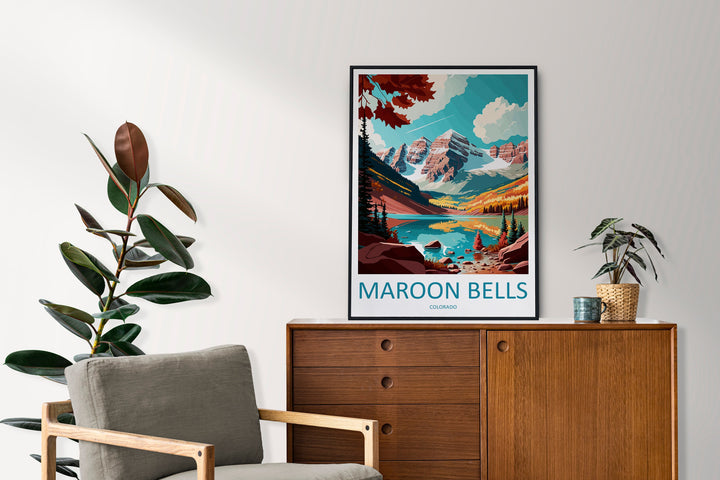 Maroon Bells Travel Print Wall Art Maroon Bells Wall Hanging Home Décor Maroon Bells Gift Art Lovers Colorado Art Gift Lover Print