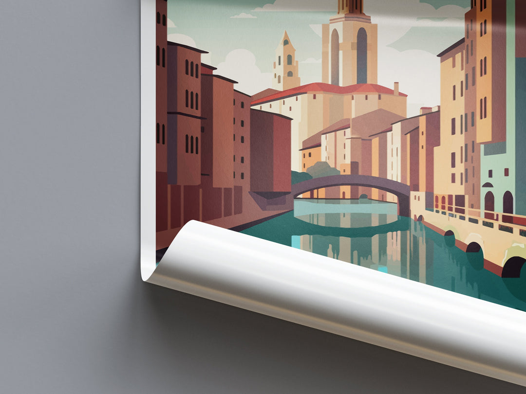Girona Travel Print Wall Art Girona Wall Hanging Home Décor Girona Gift Art Lovers Spain Art Lover Gift Girona Wall Décor Girona Spain Print