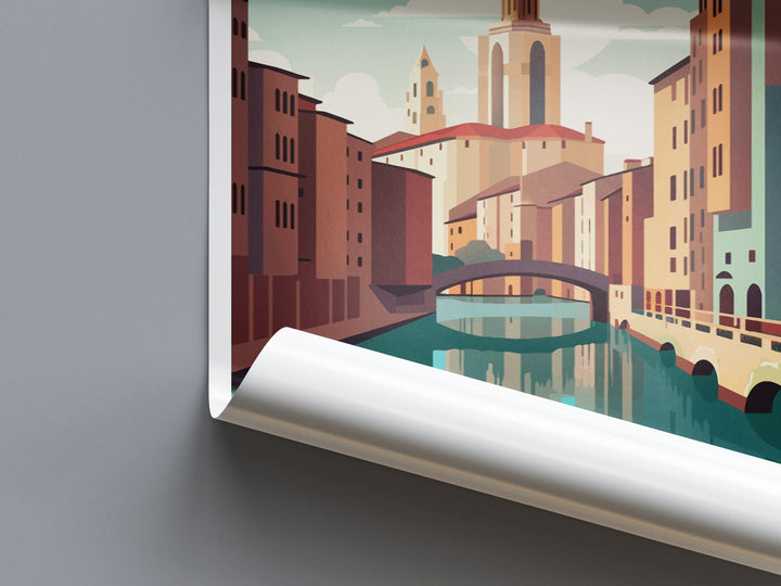 Girona Travel Print Wall Art Girona Wall Hanging Home Décor Girona Gift Art Lovers Spain Art Lover Gift Girona Wall Décor Girona Spain Print