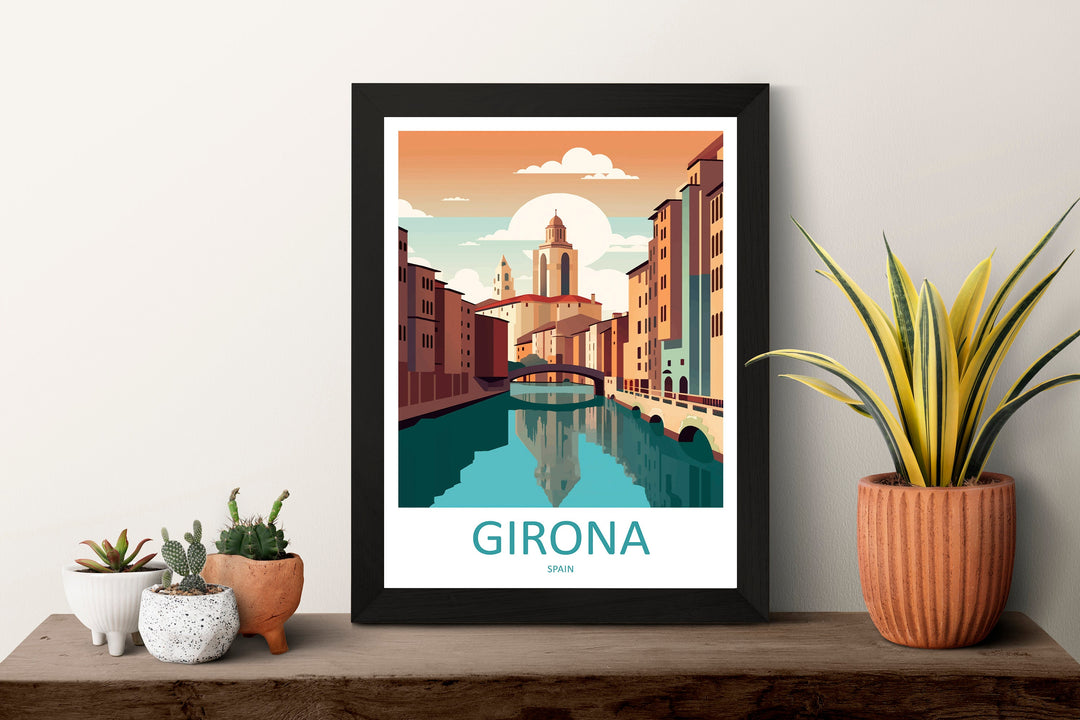 Girona Travel Print Wall Art Girona Wall Hanging Home Décor Girona Gift Art Lovers Spain Art Lover Gift Girona Wall Décor Girona Spain Print