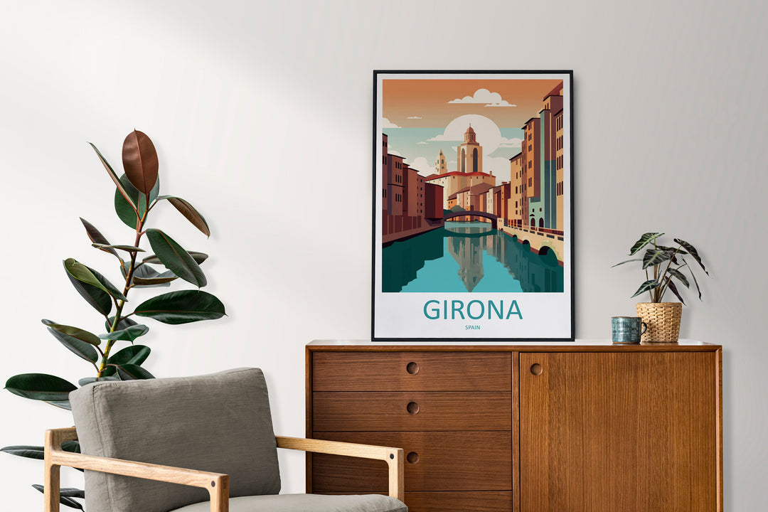 Girona Travel Print Wall Art Girona Wall Hanging Home Décor Girona Gift Art Lovers Spain Art Lover Gift Girona Wall Décor Girona Spain Print