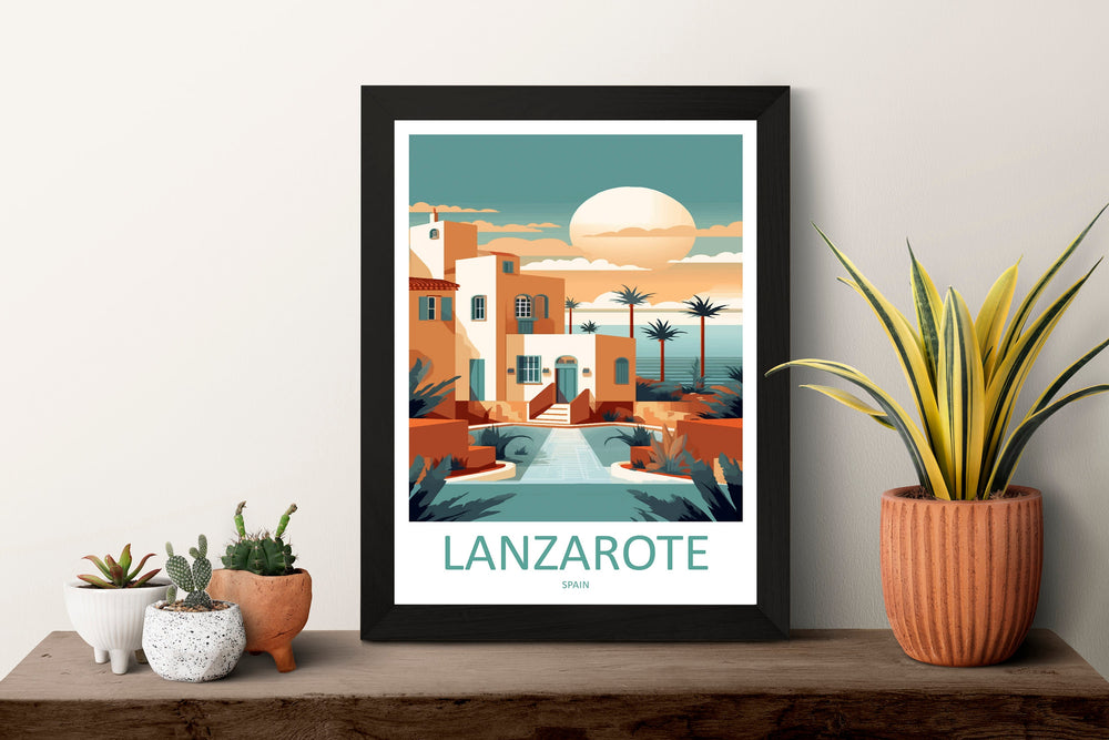 Lanzarote Travel Print Wall Art Lanzarote Wall Hanging Home Décor Lanzarote Gift Art Lovers Spain Art Lover Gift Lanzarote Wall Décor