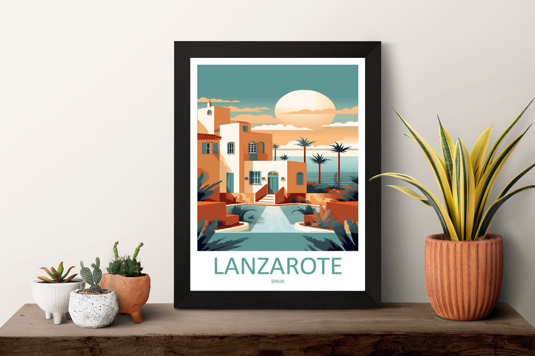 Lanzarote Travel Print Wall Art Lanzarote Wall Hanging Home Décor Lanzarote Gift Art Lovers Spain Art Lover Gift Lanzarote Wall Décor