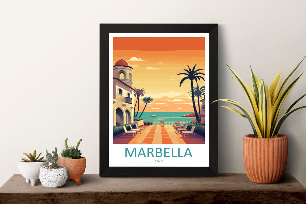 Marbella Travel Print Wall Art Marbella Wall Hanging Home Décor Marbella Gift Art Lovers Spain Art Lover Gift Marbella Wall Décor Spain Deco