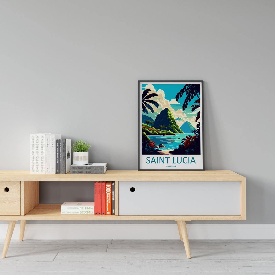 Saint Lucia Travel Print Wall Art Saint Lucia Wall Hanging Home Décor Saint Lucia Gift Art Lovers Wall Art Caribbean Travel Print Poster