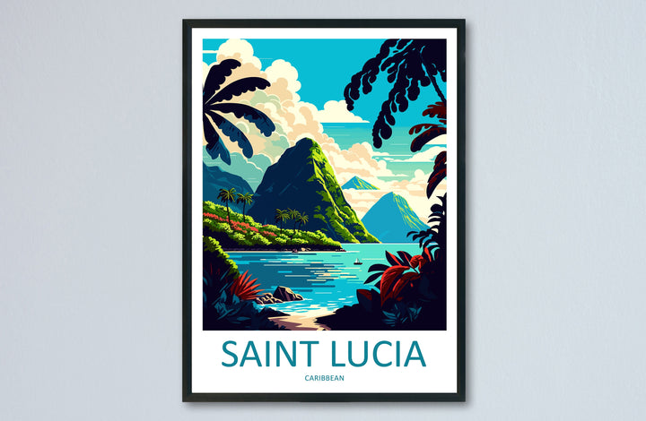 Saint Lucia Travel Print Wall Art Saint Lucia Wall Hanging Home Décor Saint Lucia Gift Art Lovers Wall Art Caribbean Travel Print Poster