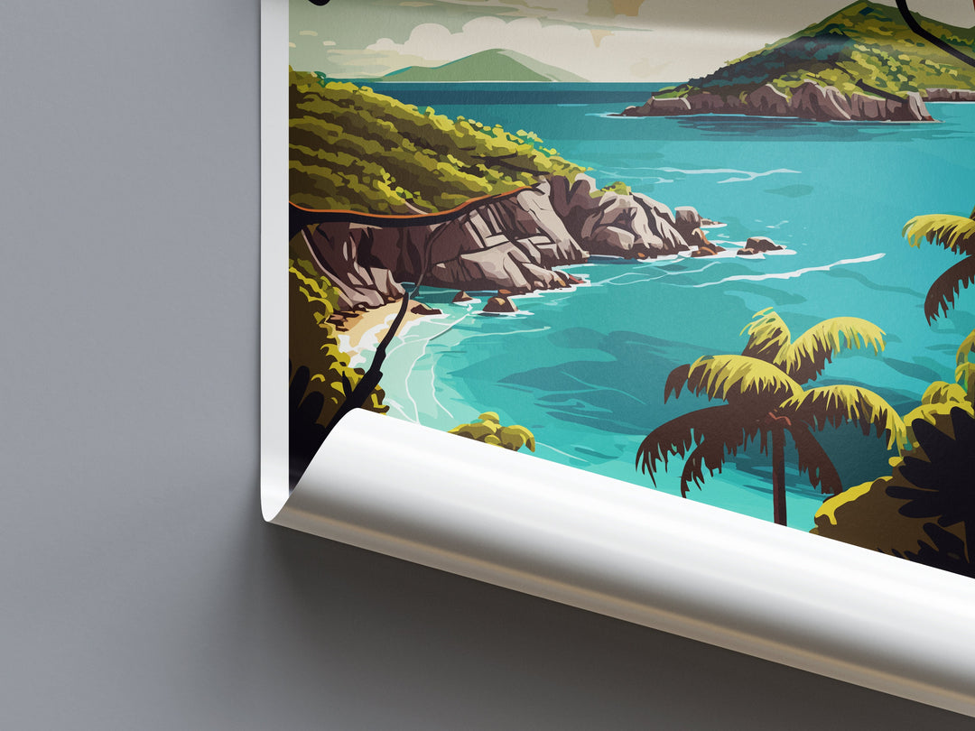 US Virgin Islands Travel Print Wall Art US Virgin Islands Wall Hanging Home Décor US Virgin Islands Gift Art Lovers Wall Art Caribbean