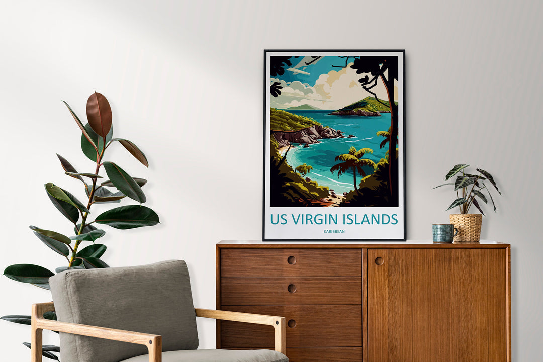 US Virgin Islands Travel Print Wall Art US Virgin Islands Wall Hanging Home Décor US Virgin Islands Gift Art Lovers Wall Art Caribbean