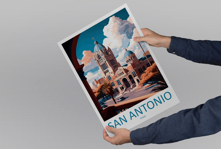 San Antonio Travel Print Wall Art San Antonio Wall Hanging Home Décor San Antonio Gift Art Lovers Texas Art Lover Gift Texas Travel Poster