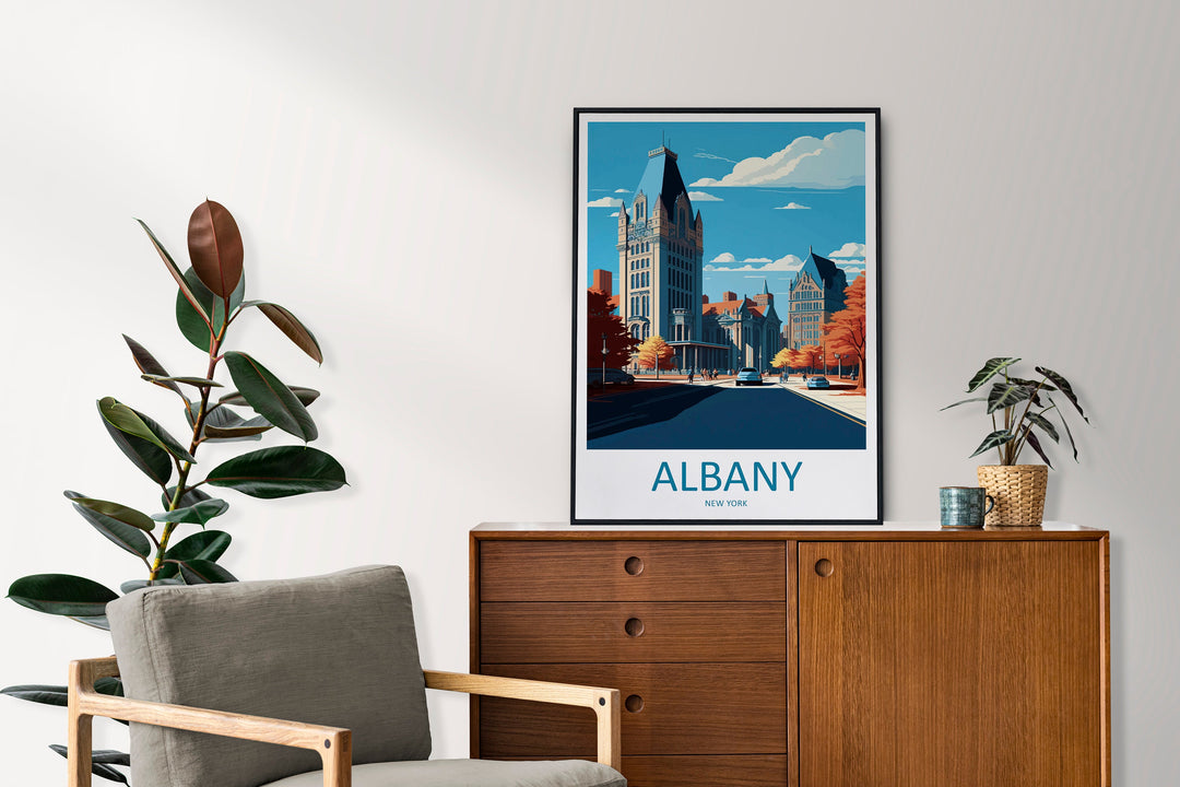 Albany Travel Print Wall Art Albany Wall Hanging Home Décor Albany Gift Art Lovers New York State Art Gift Lover Print
