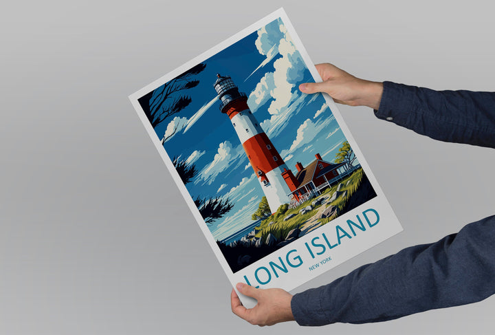 Long Island Travel Print Wall Art Long Island Wall Hanging Home Décor Long Island Gift Art Lovers New York State Art Gift Lover Poster
