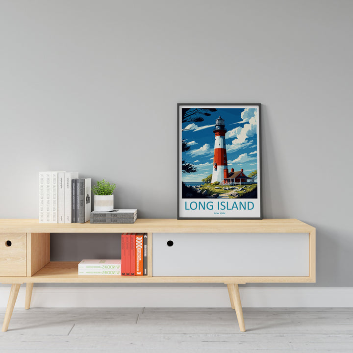 Long Island Travel Print Wall Art Long Island Wall Hanging Home Décor Long Island Gift Art Lovers New York State Art Gift Lover Poster
