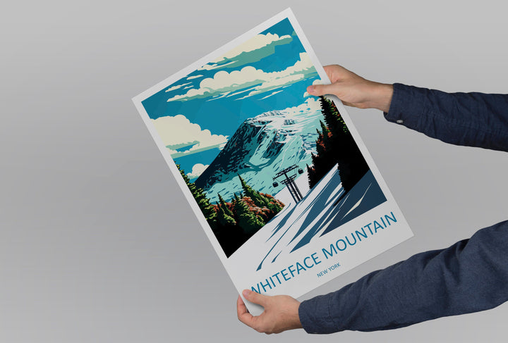 Whiteface Mountain Travel Print Wall Art Whiteface Wall Hanging Home Décor Whiteface Gift Art Lovers New York State Art Gift Poster