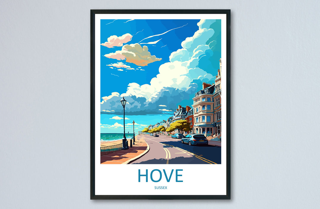 Hove Travel Print Wall Art Hove Wall Hanging Home Décor Hove Gift Art Lovers England Art Lover Gift Print