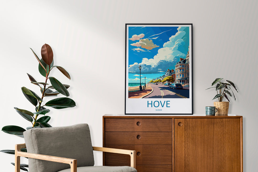 Hove Travel Print Wall Art Hove Wall Hanging Home Décor Hove Gift Art Lovers England Art Lover Gift Print