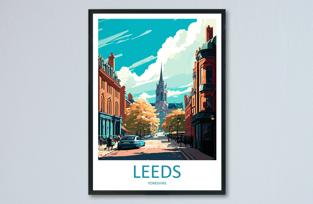 Leeds Travel Print Wall Art Leeds Wall Hanging Home Décor Leeds Gift Art Lovers England Art Lover Gift Print Artwork Yorkshire Art