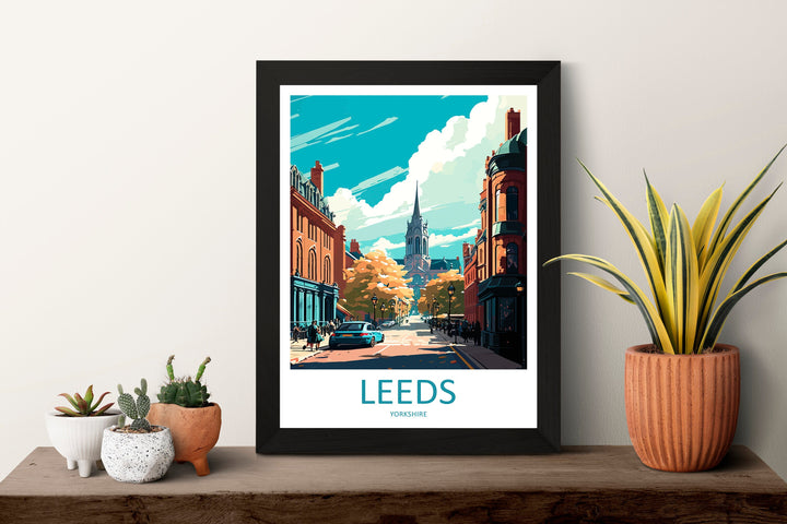 Leeds Travel Print Wall Art Leeds Wall Hanging Home Décor Leeds Gift Art Lovers England Art Lover Gift Print Artwork Yorkshire Art