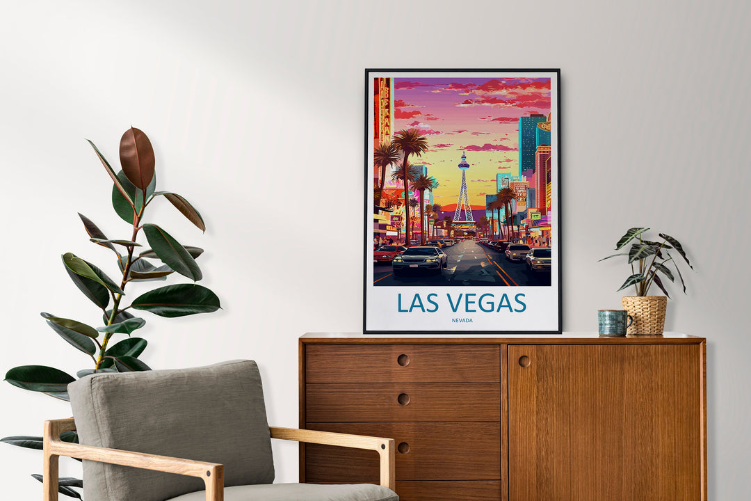 Las Vegas Travel Print Wall Art Las Vegas Wall Hanging Home Décor Las Vegas Gift Art Lovers Nevada Art Lover Gift Las Vegas Wall Décor