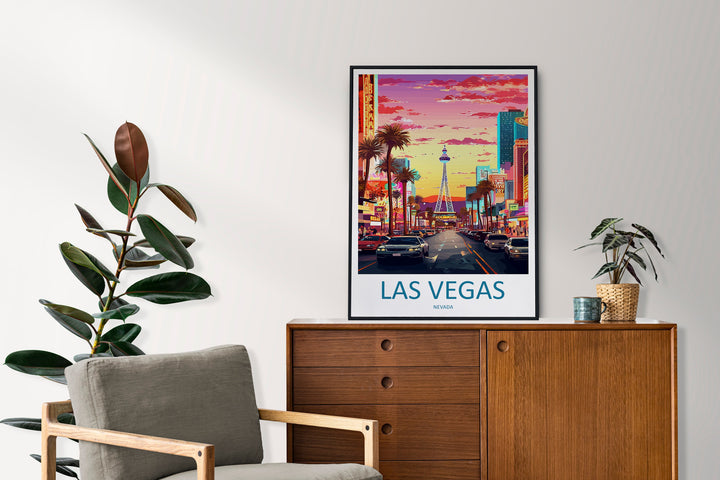 Las Vegas Travel Print Wall Art Las Vegas Wall Hanging Home Décor Las Vegas Gift Art Lovers Nevada Art Lover Gift Las Vegas Wall Décor
