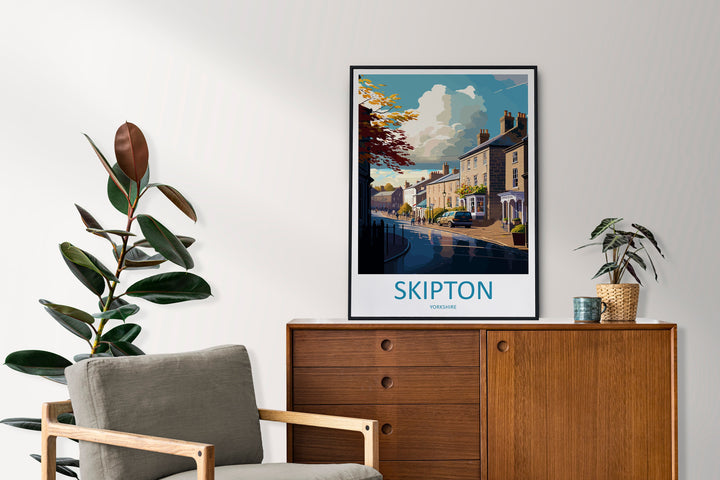 Skipton Travel Print Wall Art Skipton Wall Hanging Home Décor Skipton Gift Art Lovers England Art Lover Gift Print Artwork Yorkshire Art