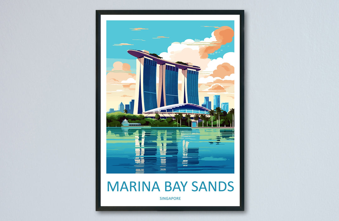 Marina Bay Sands Travel Print Wall Art Marina Bay Sands Wall Hanging Home Decoration Marina Bay Sands Gift Art Lovers Wall Art Singapore