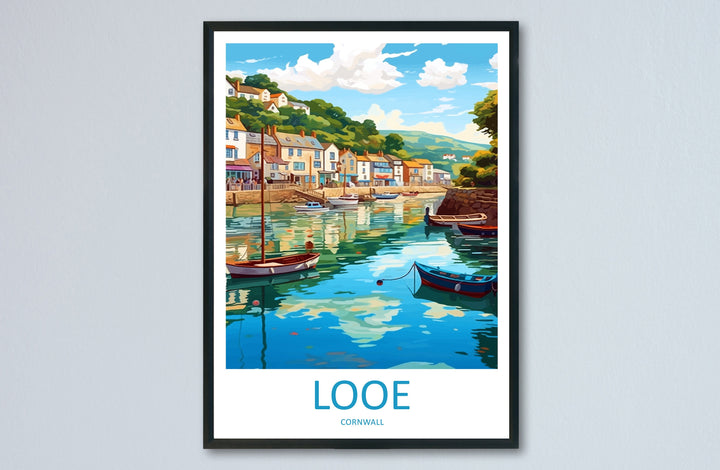 Looe Travel Print Wall Art Looe Wall Hanging Home Décor Looe Gift Art Lovers England Art Lover Gift Looe Travel Décor Looe Poster