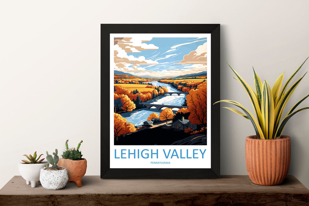 Lehigh Valley Travel Print Wall Art Lehigh Valley Wall Hanging Home Décor Lehigh Valley Gift Art Lovers Pennsylvania Art Lover