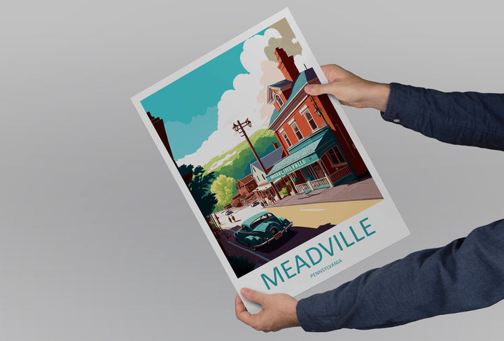 Meadville Travel Print Wall Art Meadville Wall Hanging Home Décor Meadville Gift Art Lovers Pennsylvania Art Lover Travel Poster