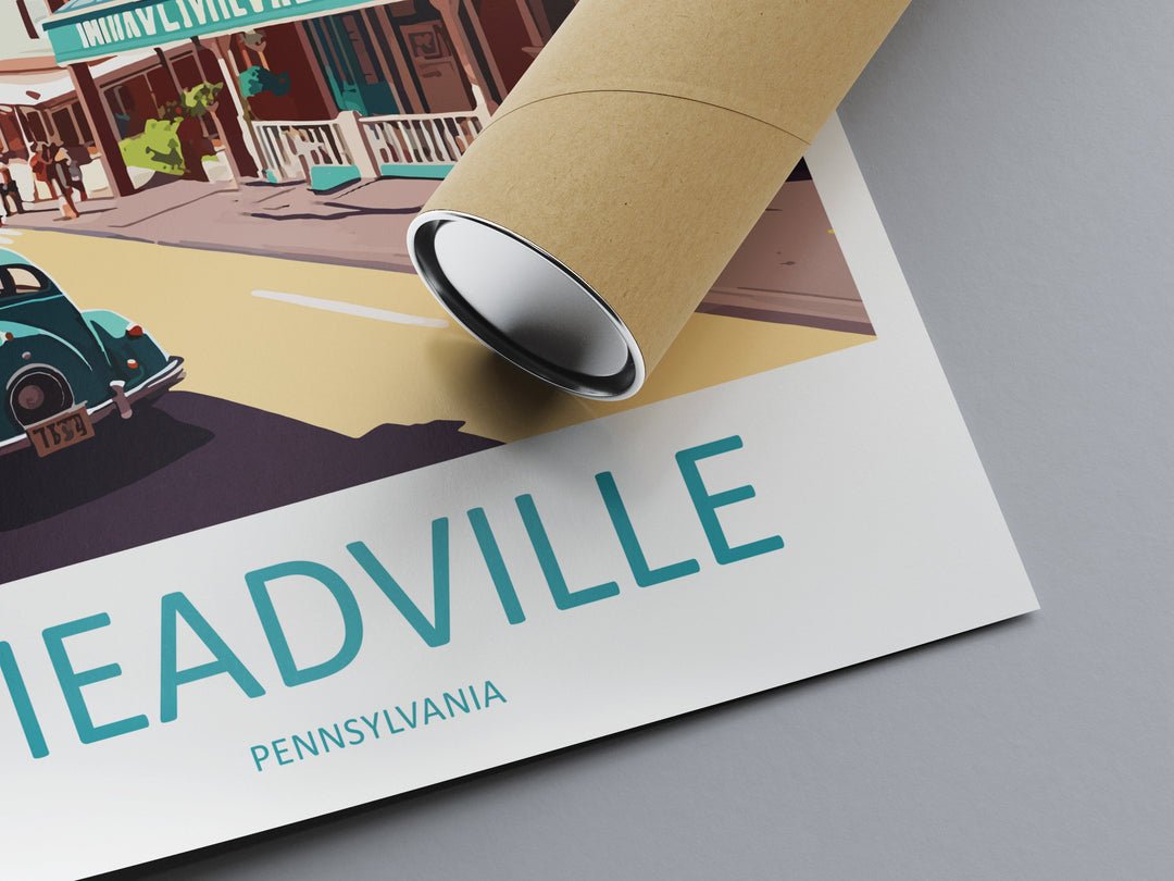 Meadville Travel Print Wall Art Meadville Wall Hanging Home Décor Meadville Gift Art Lovers Pennsylvania Art Lover Travel Poster