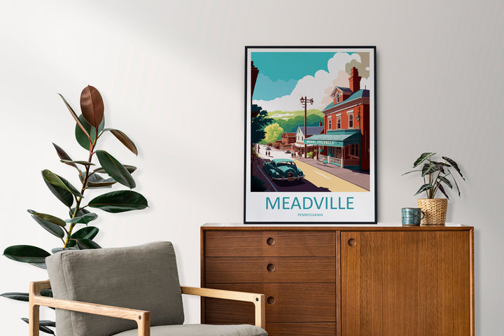 Meadville Travel Print Wall Art Meadville Wall Hanging Home Décor Meadville Gift Art Lovers Pennsylvania Art Lover Travel Poster