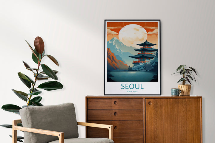Seoul Travel Print Wall Art Seoul Wall Hanging Home Décor Seoul Gift Art Lovers South Korea Art Lover Gift Seoul Wall Décor